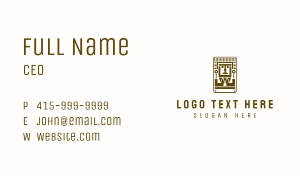 Brown Tribal Mayan Mask Business Card Design Image Preview