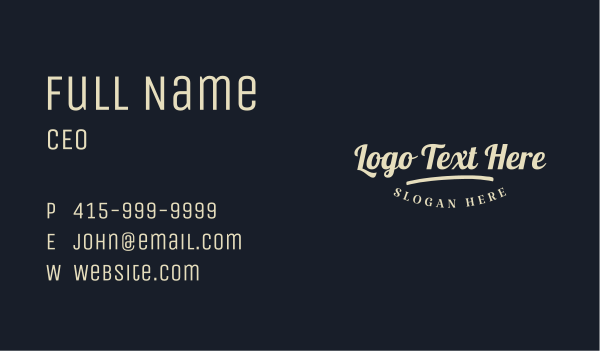Classic Restaurant Wordmark  Business Card Design Image Preview