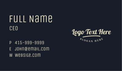 Classic Restaurant Wordmark  Business Card Image Preview