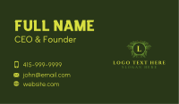 Green Floral Wreath Letter Business Card Image Preview