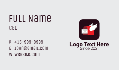 Flying Mail Mobile Application Business Card Image Preview