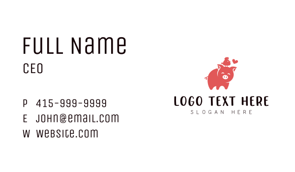 Farm Animal Pig Chick Business Card Design Image Preview
