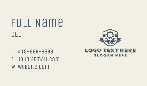 Handyman Wrench Gear Business Card Design Image Preview