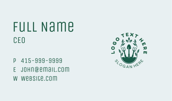Landscaping Gardening Tools Business Card Design Image Preview