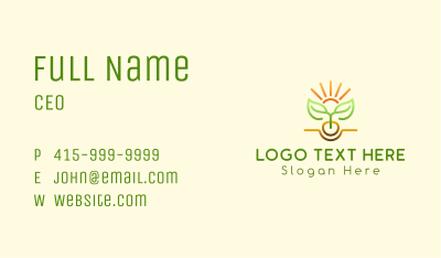 Natural Sun Seedling Business Card Image Preview