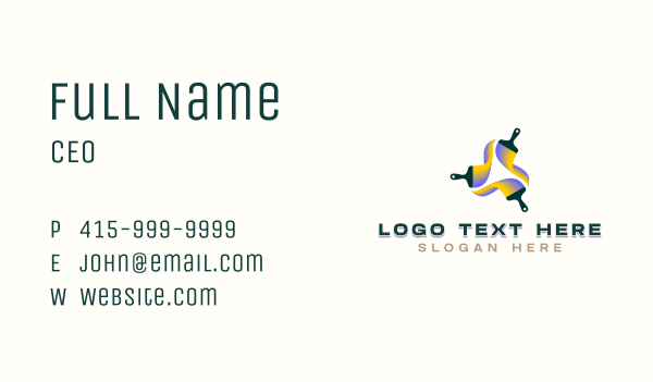 Renovation Paint Brush Business Card Design Image Preview