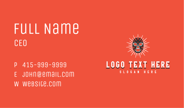 Mexican Wrestling Mask Business Card Design Image Preview