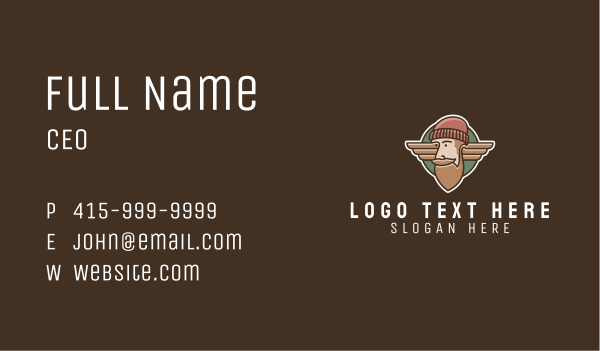 Hipster Lumberjack Emblem  Business Card Design Image Preview