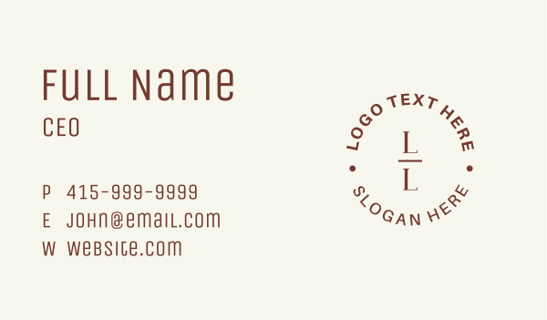 Generic Serif Round Lettermark Business Card Design Image Preview