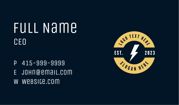 Electric Power Wordmark Business Card Design Image Preview