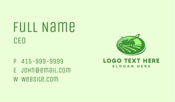 Grass Field Lawn Mower Business Card Design Image Preview