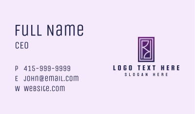 Purple Letter R Frame Business Card Image Preview
