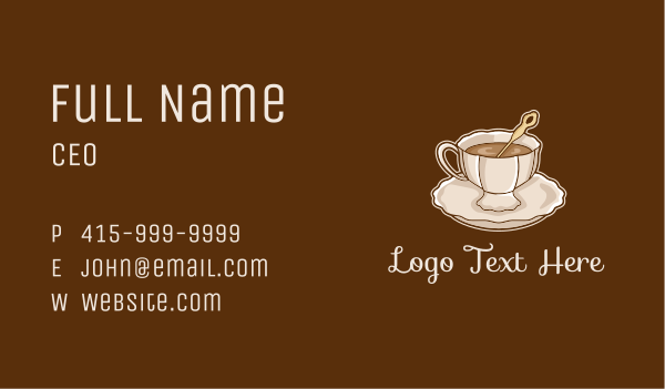 Elegant Coffee Cup Business Card Design Image Preview