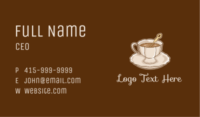 Elegant Coffee Cup Business Card