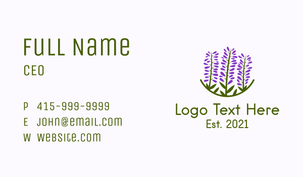 Lavender Flower Garden Business Card Design Image Preview