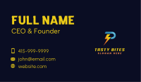 Power Electricity Lightning Letter P Business Card Image Preview