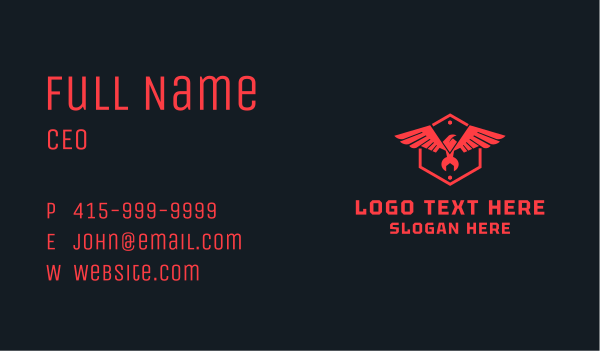 Eagle Wrench Wings Business Card Design Image Preview
