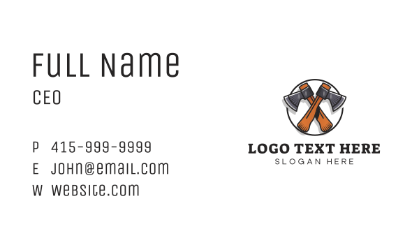 Axe Tool Lumberjack Business Card Design Image Preview