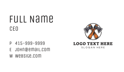 Axe Tool Lumberjack Business Card Image Preview