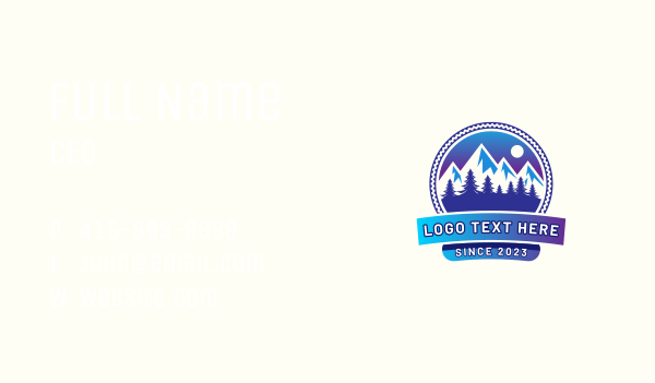 Alpine Mountain Nature Park Business Card Design Image Preview