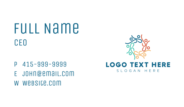 Colorful People Group Business Card Design Image Preview