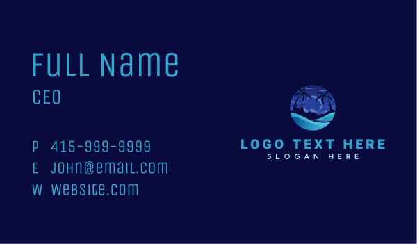 Night Surf Beach Business Card Design Image Preview