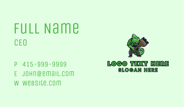 Chameleon Painter Mascot Business Card Design Image Preview