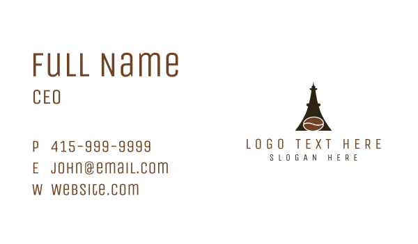 Eiffel Coffee  Business Card Design Image Preview