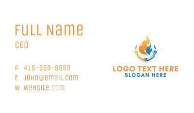 Plumbing Heating Cooling Business Card