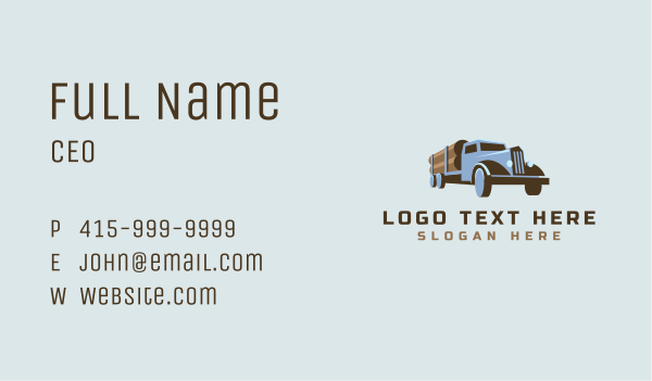 Logging Truck Wood Business Card Design Image Preview