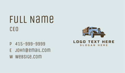 Logging Truck Wood Business Card Image Preview