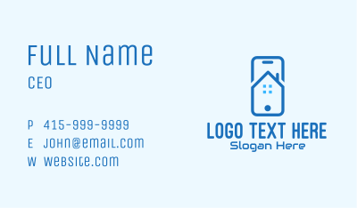 Blue Mobile Phone Home App Business Card Image Preview