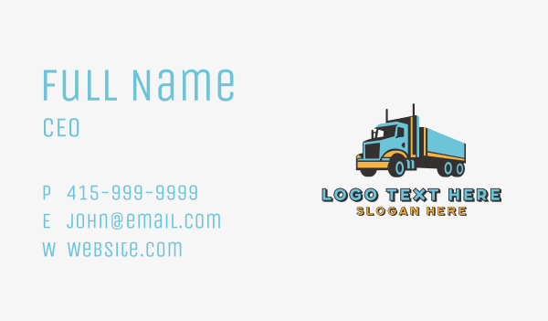 Logistics Trailer Truck Transportation Business Card Design Image Preview