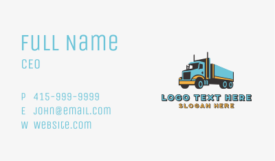Logistics Trailer Truck Transportation Business Card Image Preview