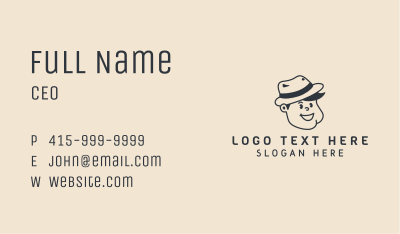 Smiling Boy Fedora Hat Business Card Image Preview