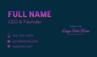Neon Script Wordmark Business Card Image Preview