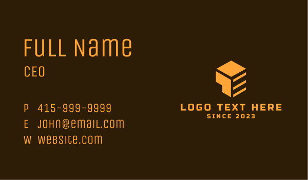 Geometric Construction Box Business Card Design Image Preview