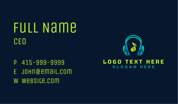 Music Headphones Studio Business Card Design Image Preview