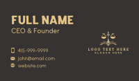 Justice Scale Pen Writing  Business Card Design