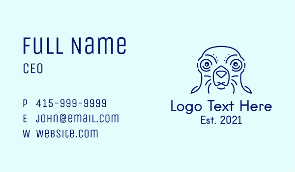 Blue Outline Seal  Business Card Design Image Preview