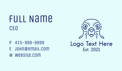 Blue Outline Seal  Business Card