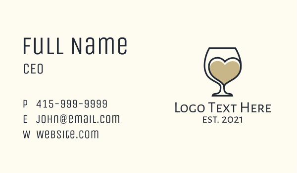 Heart Wine Glasses Business Card Design Image Preview