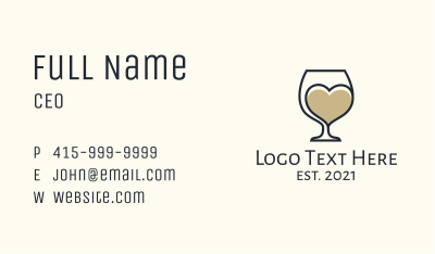 Heart Wine Glasses Business Card Image Preview