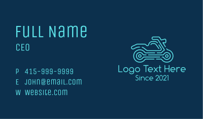 Blue Motocross Outline Business Card Image Preview