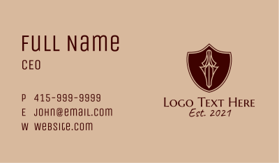Medieval Dagger Crest  Business Card Image Preview