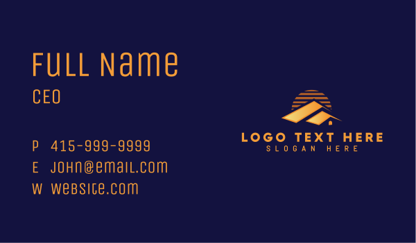 Sun Roofing Construction Business Card Design Image Preview