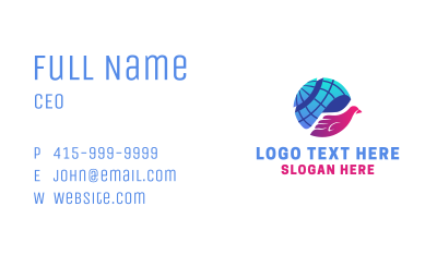 Bird Hand Globe Business Card Image Preview