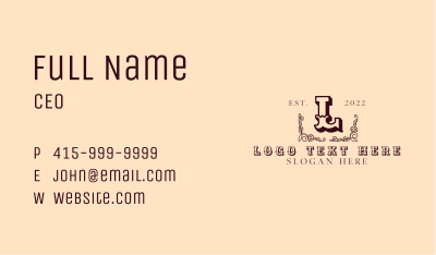 Generic Retro Lettermark  Business Card Image Preview
