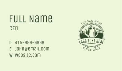 Gardening Grass Watering Can Business Card Image Preview