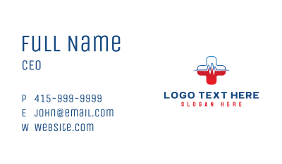 Medical Cross Pulse Business Card Image Preview